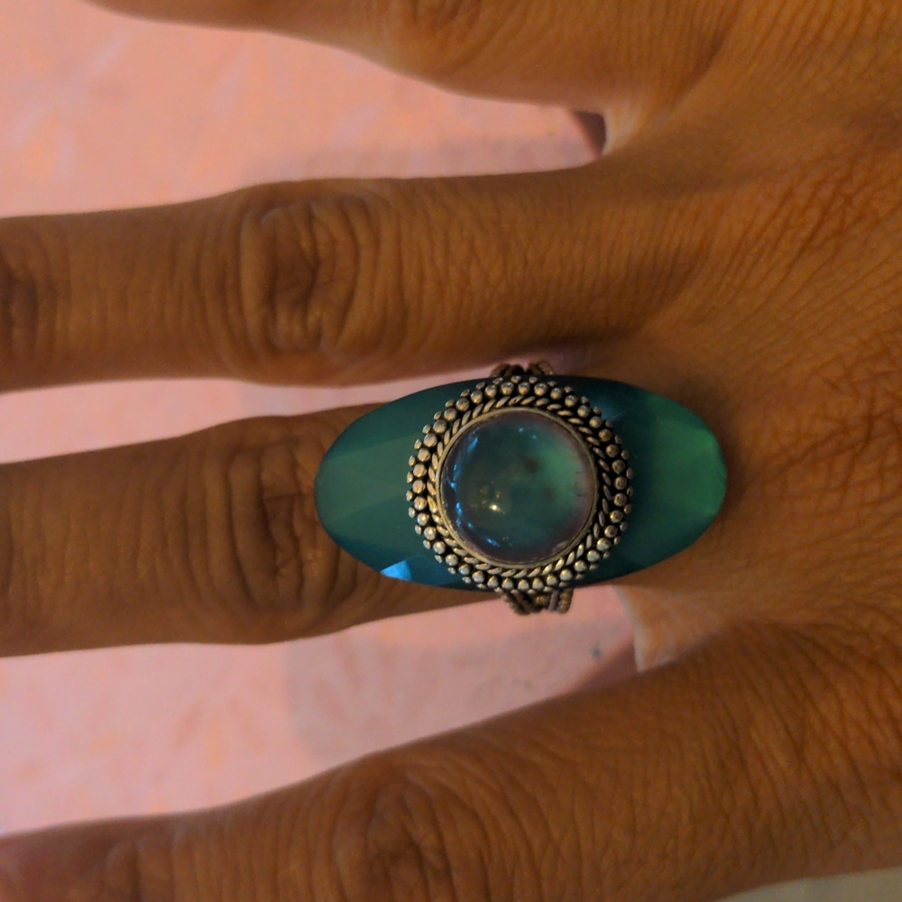 Sajen Sterling Silver Vintage Oval Cut Cocktail Ring 6